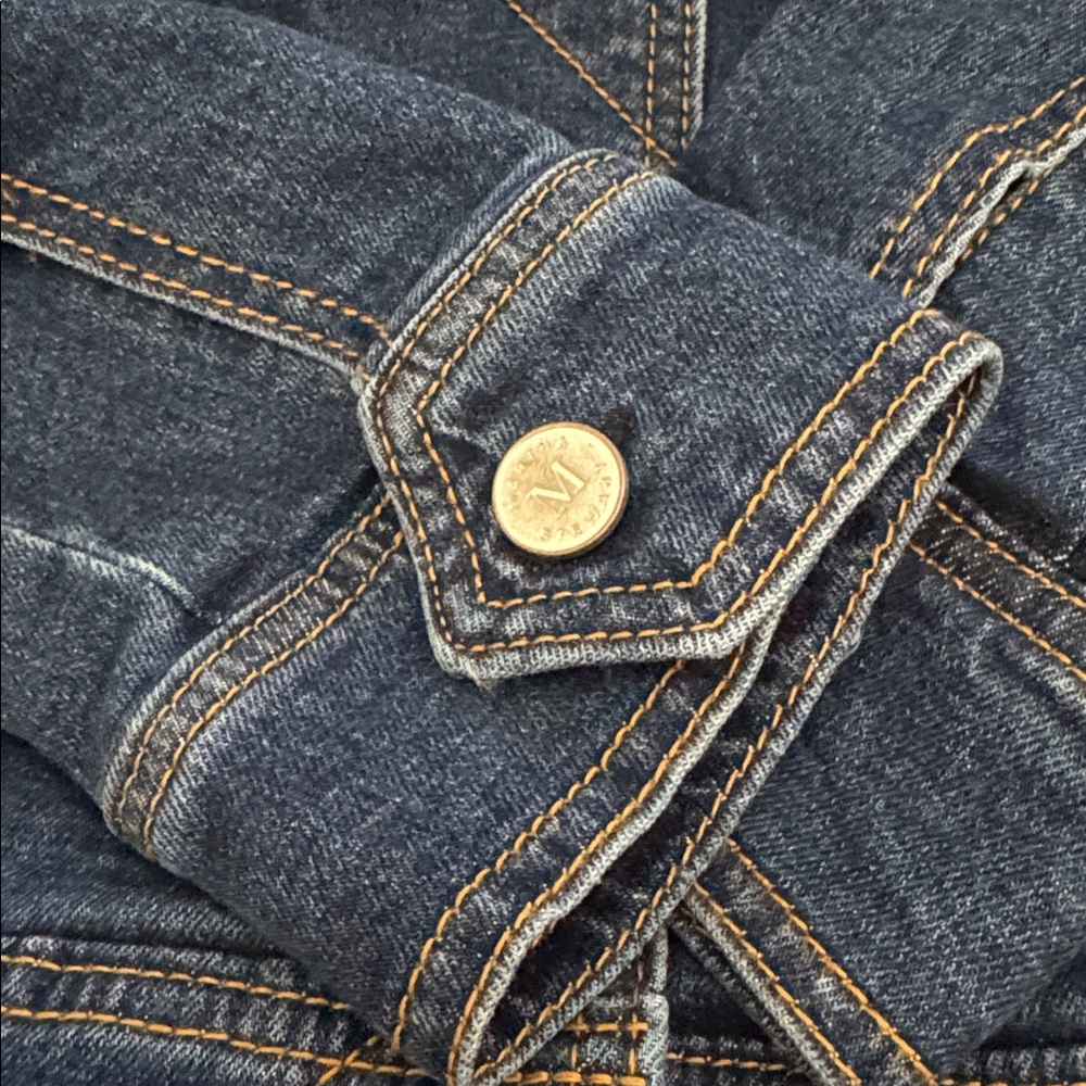 Martha Stewart NWT LINED WELL MADE Classic Blue Denim heavy JEAN Jacket - Picture 4 of 7